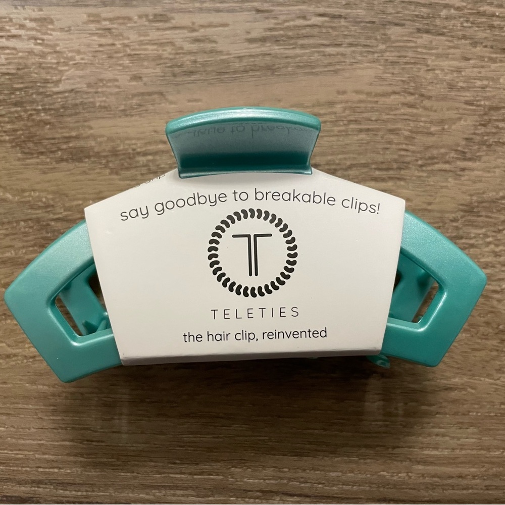 Teleties Totally Turquoise Hair Clip - Medium Open Hair Clip